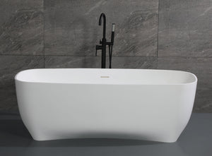 Alternate Image for ALFI brand 68" Solid Surface Resin Free Standing Rectangle Bathtub, White Matte, AB9980