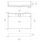 ALFI brand 20" x 13.5" Rectangle Above Mount Resin Bathroom Sink, Black & White, No Faucet Hole, ABRS2014BM