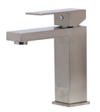 ALFI Brushed Nickel Square Single Lever Bathroom Faucet, AB1229-BN