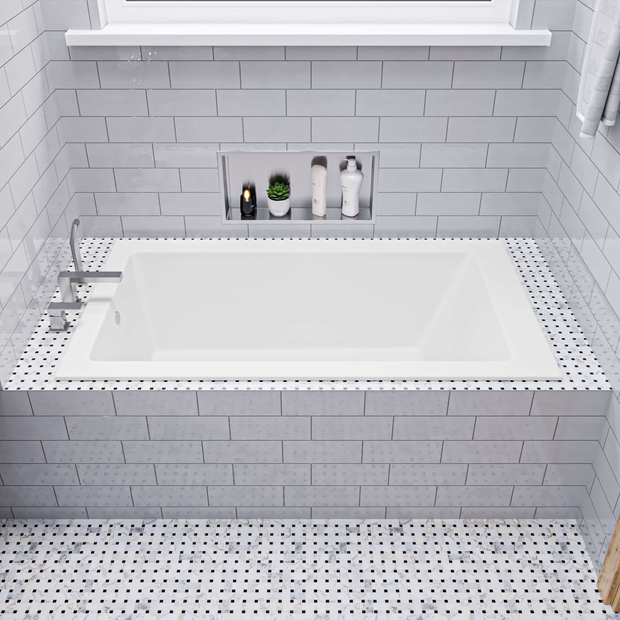 ALFI brand 60 resin square bathtub white matte product image