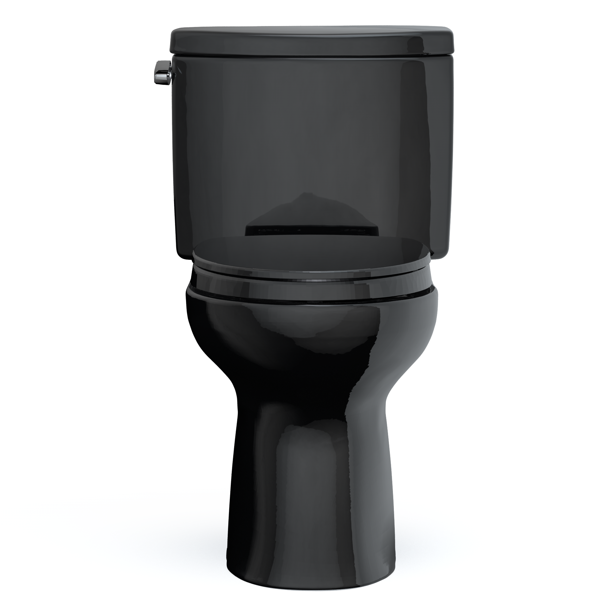 TOTO Drake II Two-Piece Elongated 1.28 GPF Universal Height Toilet with SS124 SoftClose Seat, WASHLET+ Ready, Ebony, Vitreous China|Plastic, MS454124CEF#51