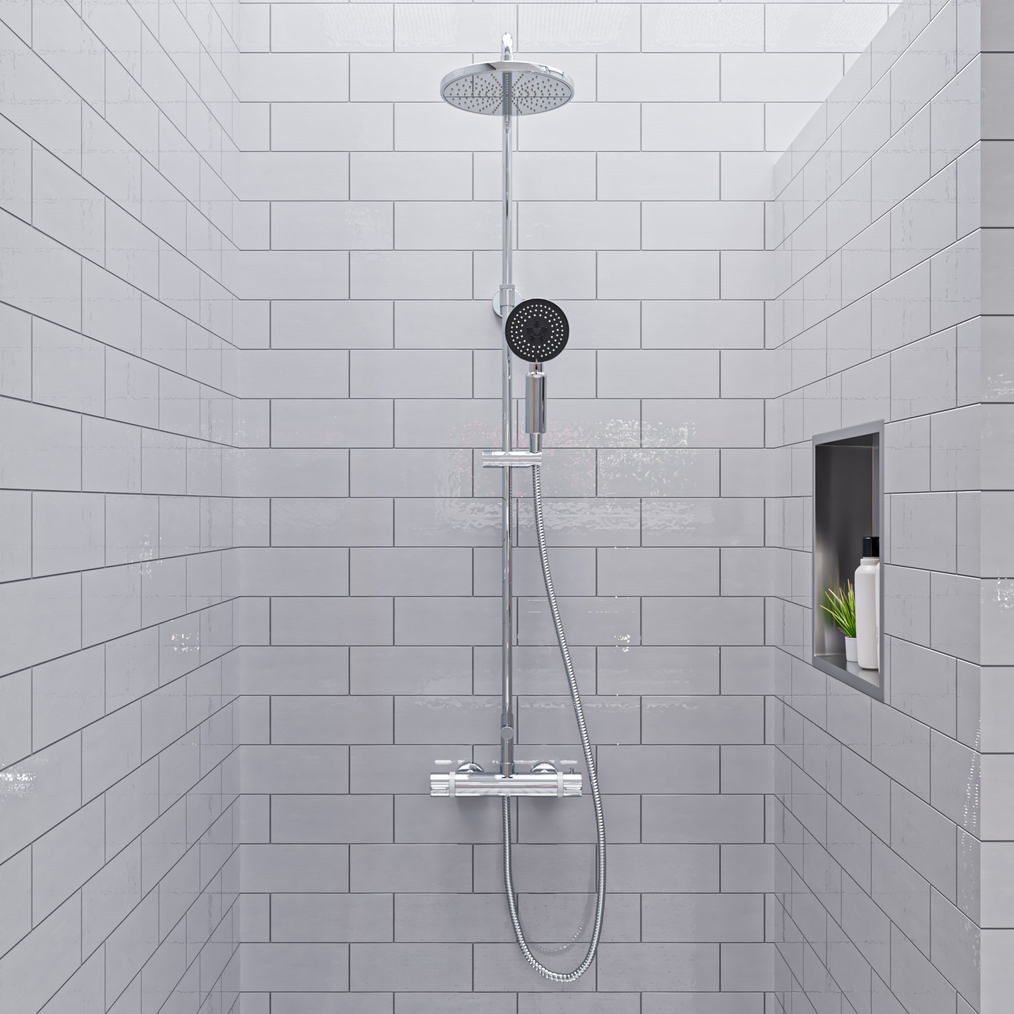 Alternative View of ALFI brand AB2867-PC Polished Chrome Round Style Thermostatic Exposed Shower Set, Brass