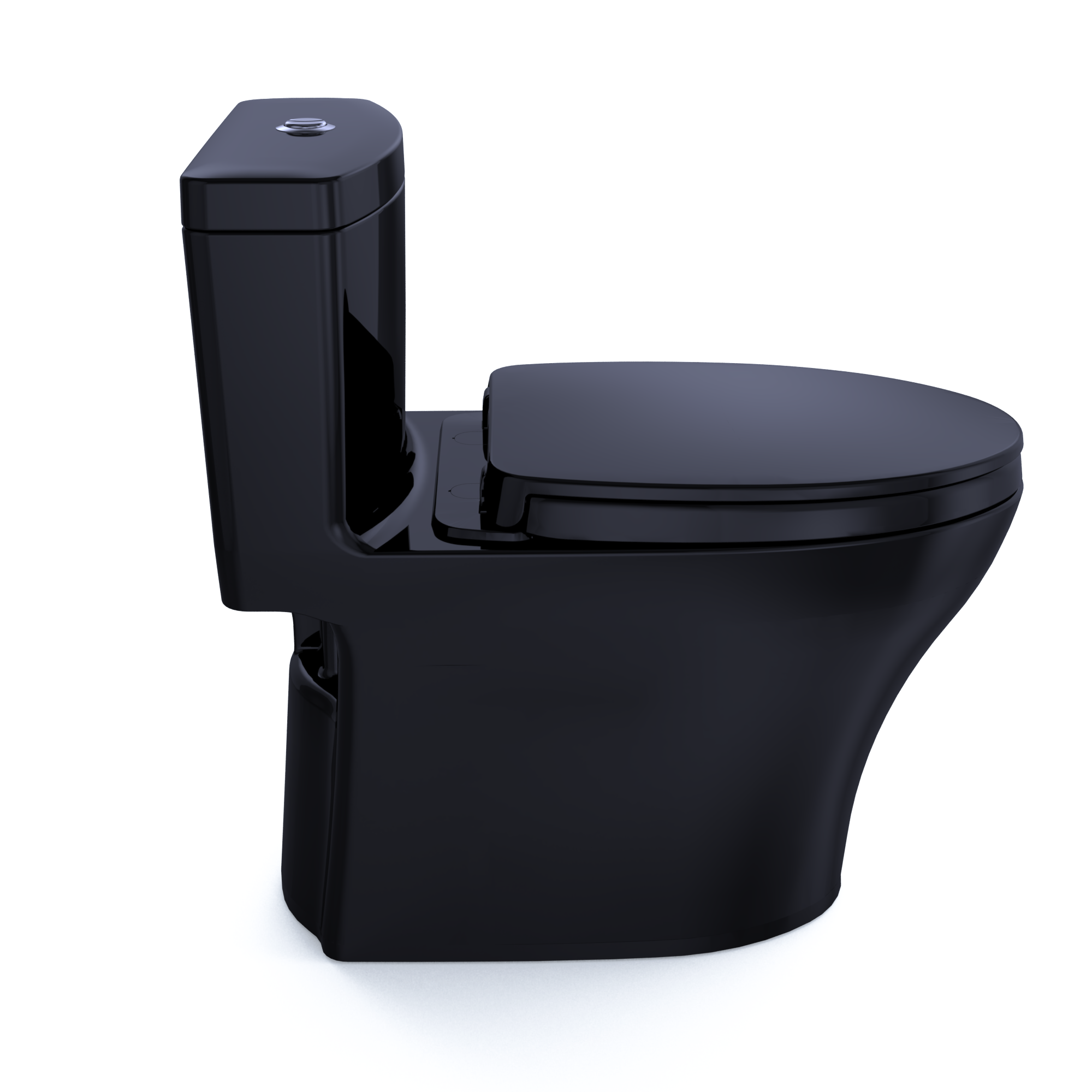 TOTO Aquia IV One-Piece Elongated Dual Flush 1.28 and 0.9 GPF Universal Height, WASHLET+ Ready Toilet, Ebony- Vitreous China, MS646124CEMFN#51