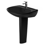 TOTO Prominence Oval Basin Pedestal Bathroom Sink for Single Hole Faucets, Ebony, Vitreous China, LPT242#51