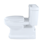 TOTO Eco Guinevere Elongated 1.28 GPF Universal Height Skirted Toilet with CEFIONTECT and SoftClose Seat, Cotton White, Vitreous China|Plastic, MS974224CEFG#01