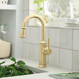 Blanco Empressa Pull-Down Bar Faucet, Satin Gold, 1.5 GPM, Brass, 442983