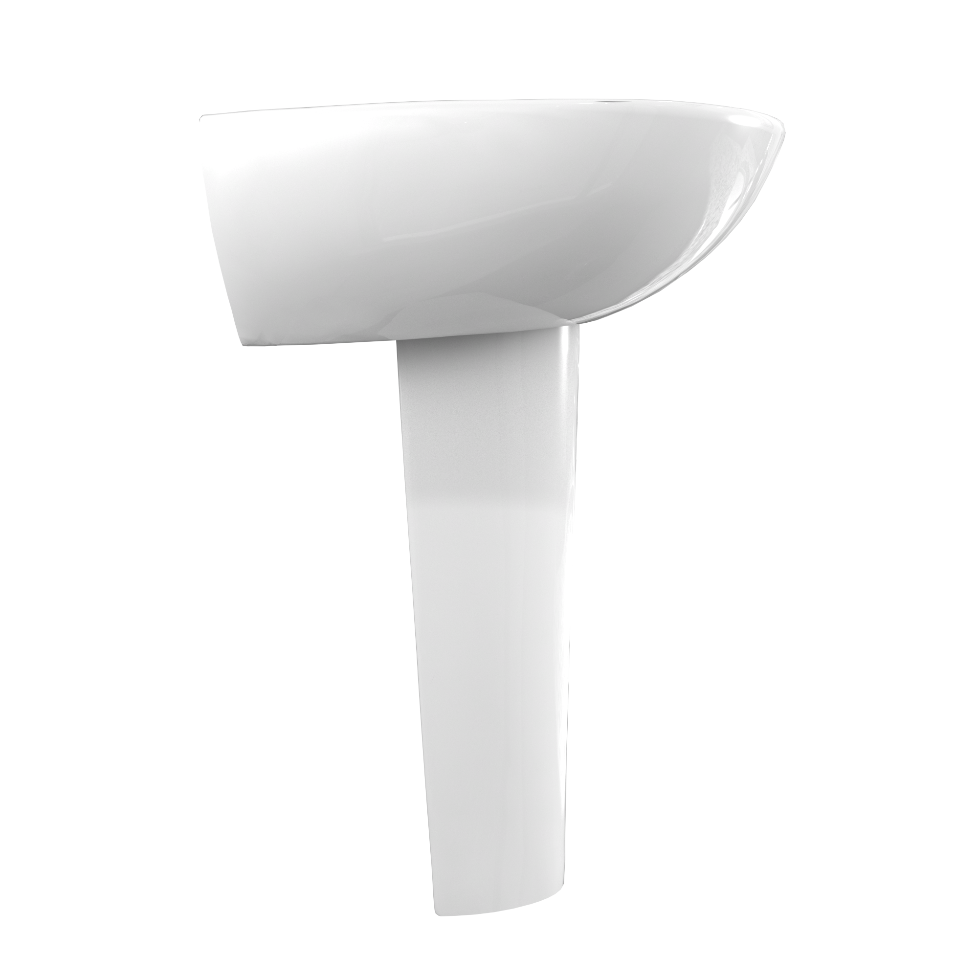 TOTO Supreme Oval Basin Pedestal Bathroom Sink with CEFIONTECT for 4 Inch Center Faucets, Cotton White, Vitreous China, LPT241.4G#01
