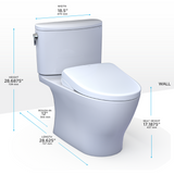 TOTO WASHLET+ Nexus Two-Piece Elongated 1.28 GPF Toilet with Auto Flush S7A Contemporary Bidet Seat, Cotton White, Vitreous China|Plastic, MW4424736CEFGA#01