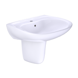 TOTO Prominence Oval Wall-Mount Bathroom Sink with CeFiONtect and Shroud for Single Hole Faucets, Cotton White, Vitreous China, LHT242G#01