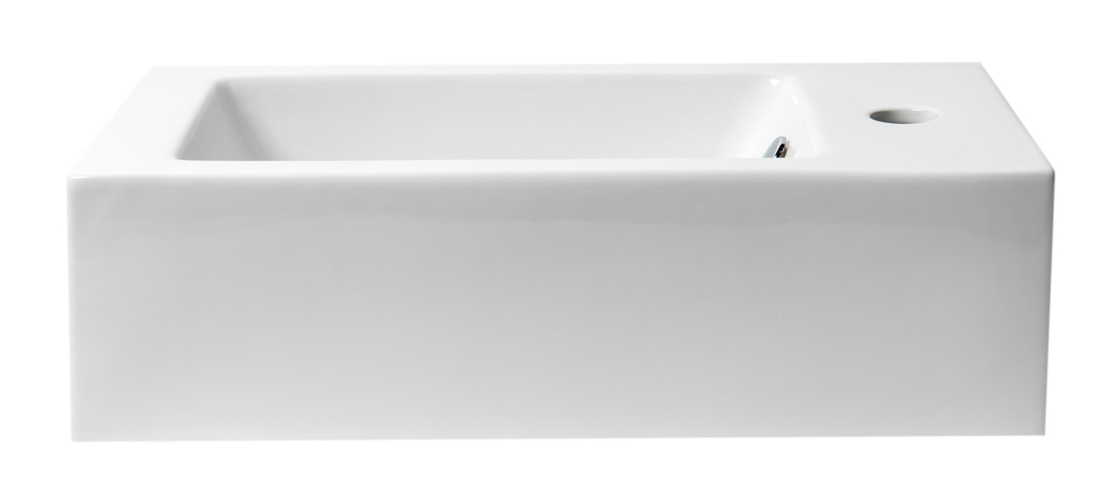 ALFI brand 19.75" x 10" Rectangle Wall Mount Porcelain Bathroom Sink, White, 1 Faucet Hole, ABC116