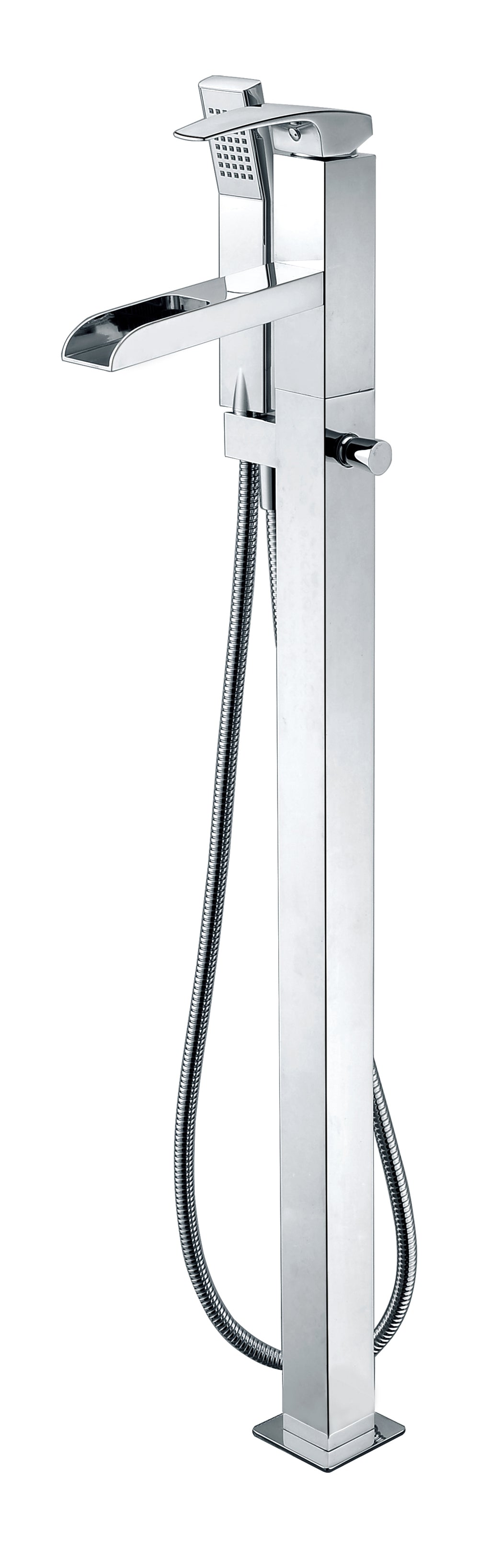 ALFI brand Brass, AB2843-PC Polished Chrome Single Hole Floor Mounted Waterfall Tub Filler