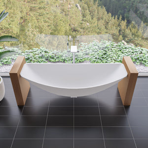 Alternate Image for ALFI brand 79" Acrylic Wall Mount Oval Bathtub, White Matte, HammockTub1-WM