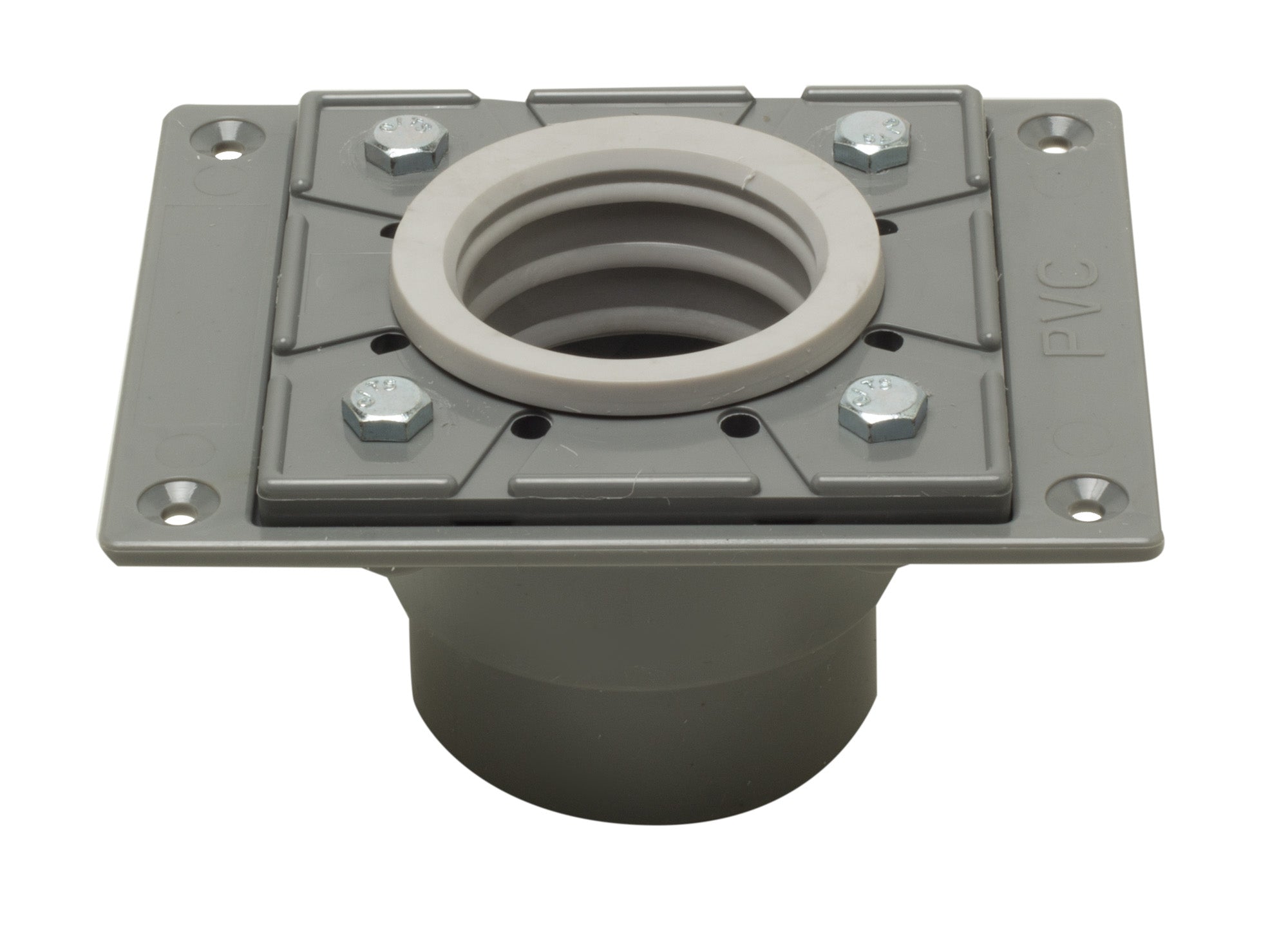 ALFI brand ABDB55 PVC Shower Drain Base with Rubber Fitting, Gray