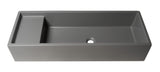 Alternative View of ALFI brand 39.4" x 14.6" Rectangle Above Mount or Semi Recessed Fireclay Bathroom Sink, Gray Matte, No Faucet Hole, AB39TRGM