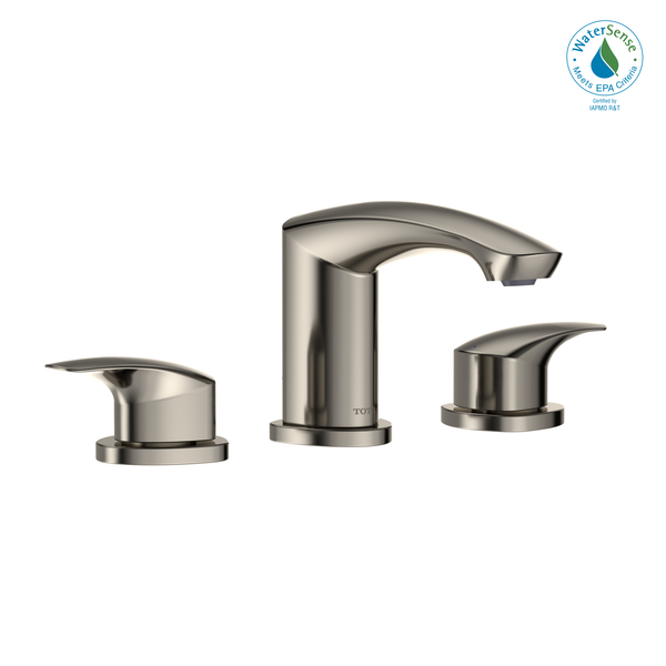 TOTO GM 1.2 GPM Two Handle Widespread Bathroom Sink Faucet, Polished Nickel, Brass, TLG09201U#PN