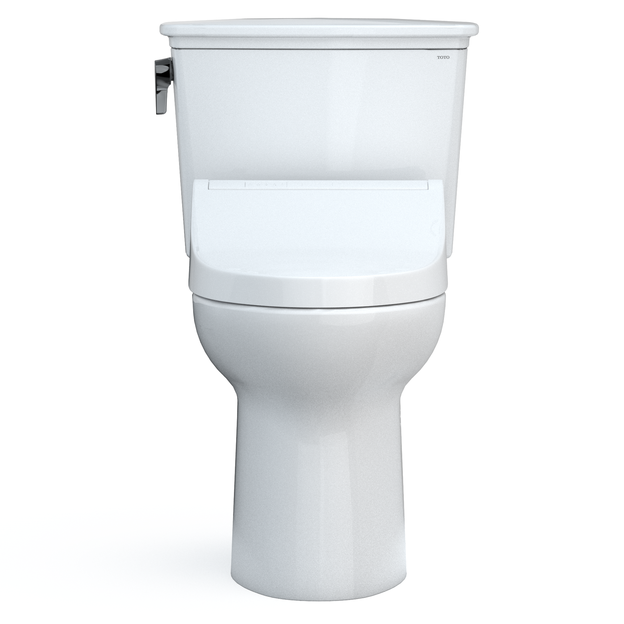 TOTO Drake Transitional WASHLET+ Two-Piece Elongated 1.28 GPF Universal Height TORNADO FLUSH Toilet with C5 Bidet Seat, Cotton White, Vitreous China, MW7863084CEFG.10#01