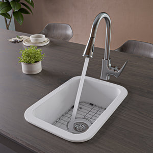 ALFI brand 19 rectangle fireclay bar/prep sink white product image