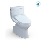 TOTO WASHLET+ Vespin II Two-Piece Elongated 1.28 GPF Toilet and WASHLET+ C2 Bidet Seat, Cotton White, Vitreous China|Plastic, MW4743074CEFG#01