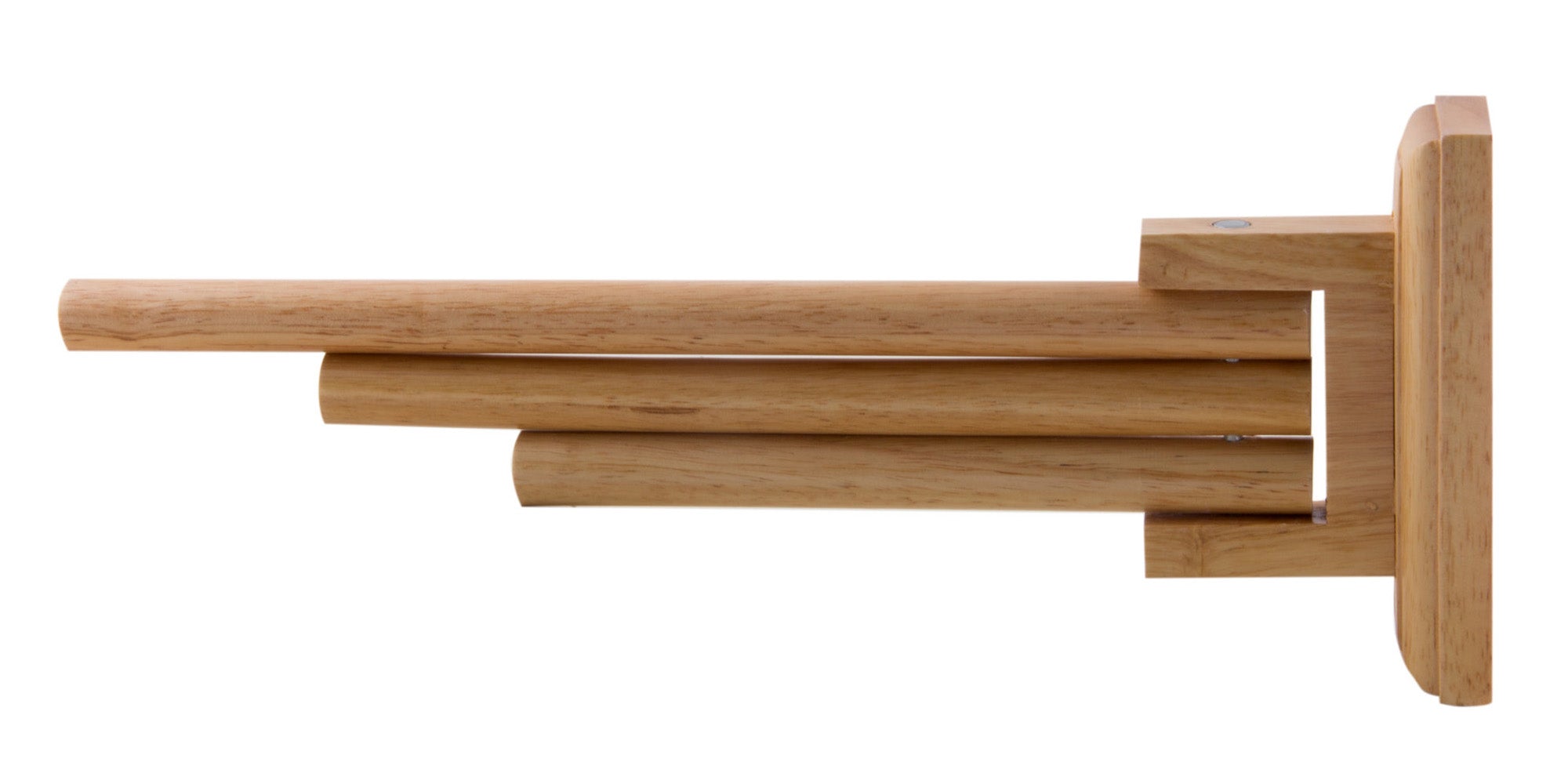 ALFI brand AB5506 16" Triple Rack Wooden Towel Bar Bathroom Accessory, Rubber Wood, Natural Wood