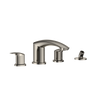 TOTO GM Two-Handle Deck-Mount Roman Tub Filler Trim with Handshower, Polished Nickel, Brass, TBG09202U#PN