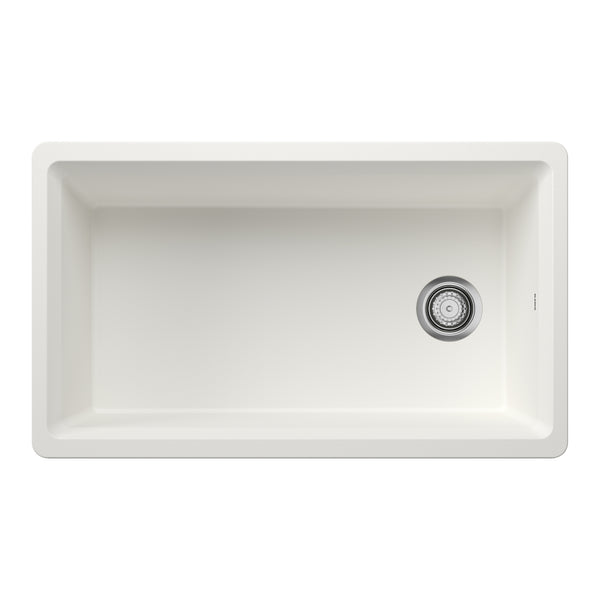 Blanco Inteos 33" Undermount Silgranit Workstation Kitchen Sink, White, No Faucet Hole, 443314