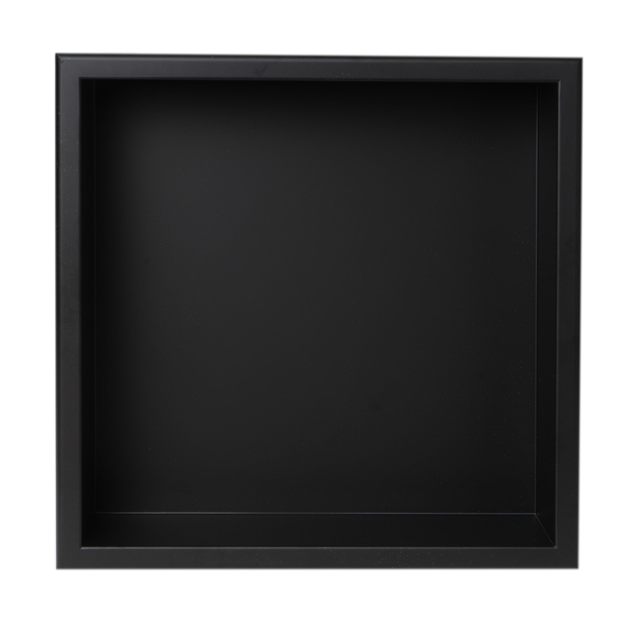 ALFI brand ABNC1616-BLA 16" x 16" Black Matte Stainless Steel Square Single Shelf Bath Shower Niche, 20 Gauge