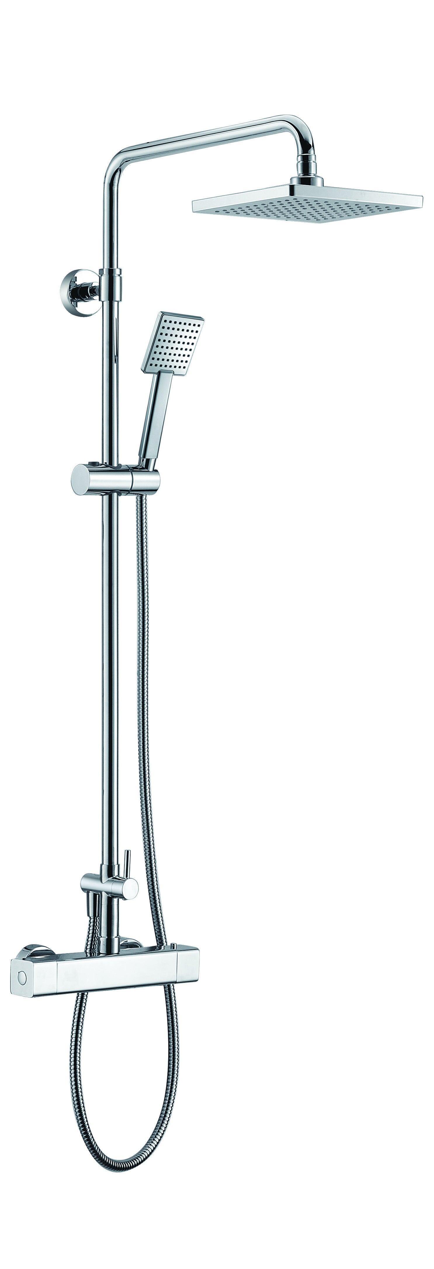 ALFI brand AB2862-PC Polished Chrome Square Style Thermostatic Exposed Shower Set, Brass