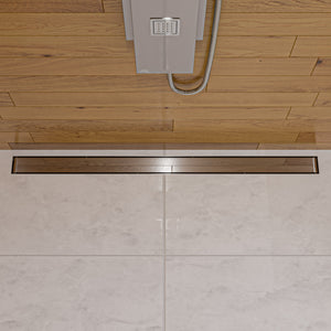 Alternate Image for ALFI brand ABLD47B-PSS 47" Polished Stainless Steel Linear Shower Drain with Solid Cover