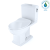 TOTO Connelly Two-Piece Elongated Dual Flush 1.28 and 0.9 GPF with CEFIONTECT and Right Lever, WASHLET+ Ready, Cotton White, Vitreous China, MS494234CEMFRG#01
