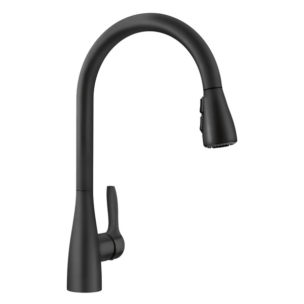 Blanco Atura Pull-Down Dual-Spray Kitchen Faucet, Matte Black, 1.5 GPM, Brass, 443027