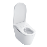 TOTO NEOREST LS Dual Flush 1.0 or 0.8 GF Integrated Bidet Toilet, Cotton White with Silver Trim, Vitreous China and Plastic, MS8732CUMFG#01S