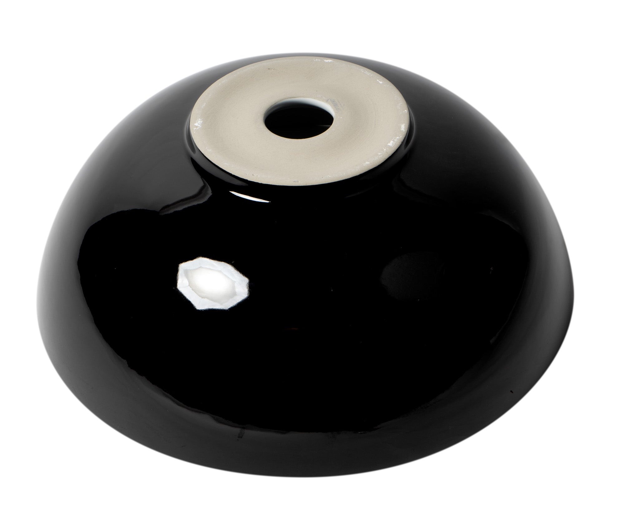 ALFI brand 15.13" x 15.13" Round Above Mount Porcelain Bathroom Sink, Black & White, No Faucet Hole, ABC906