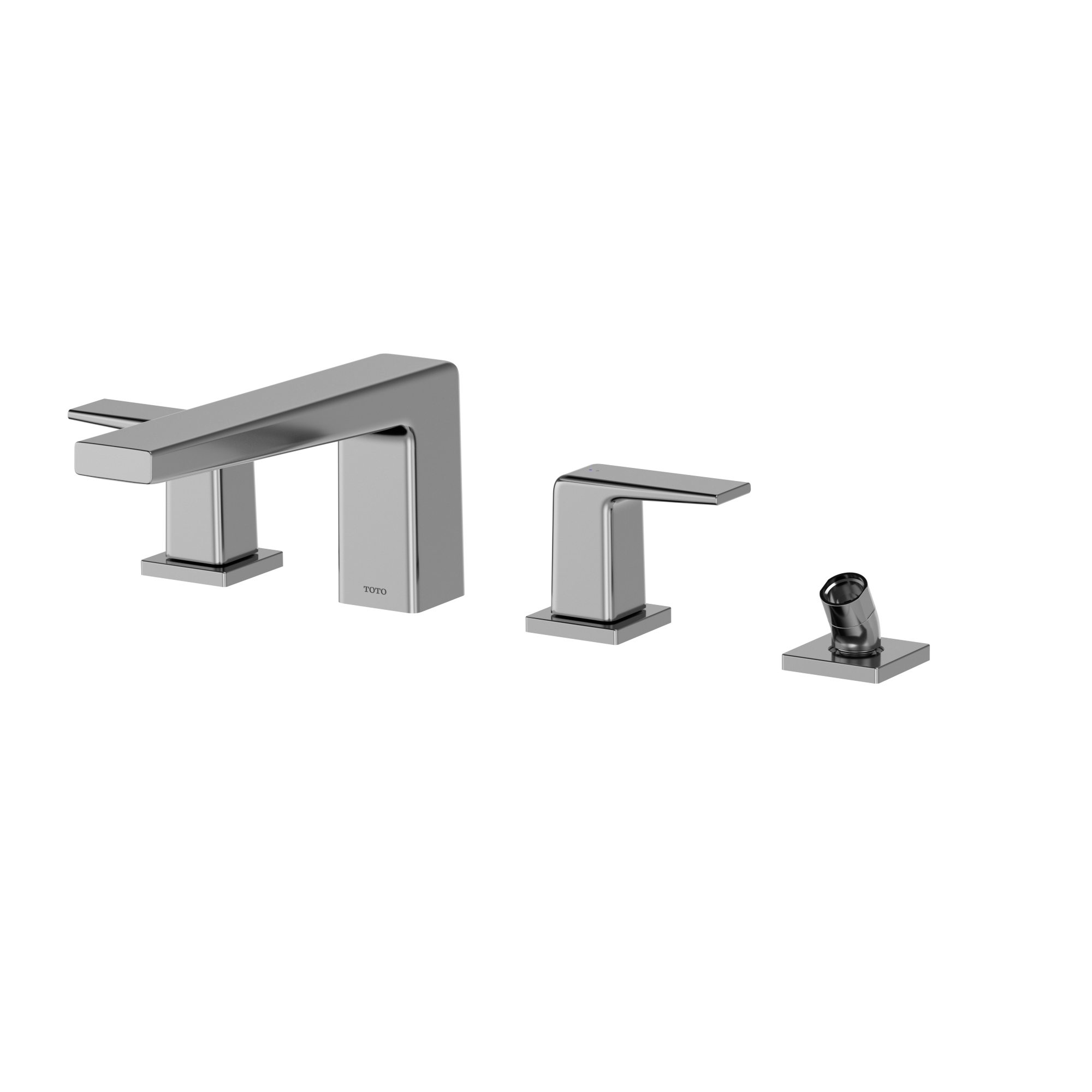 TOTO GB Two-Handle Deck-Mount Roman Tub Filler Trim with Handshower, Polished Chrome, Brass, TBG10202U#CP