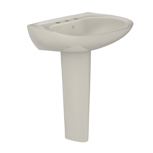Alternate Image for TOTO Prominence Oval Basin Pedestal Bathroom Sink with CeFiONtect for 8 inch Center Faucets, Sedona Beige, Vitreous China, LPT242.8G#12