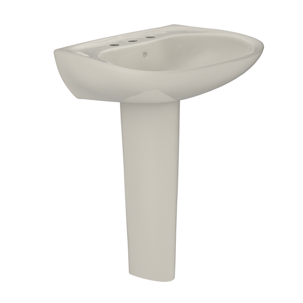 TOTO Prominence Oval Basin Pedestal Bathroom Sink with CeFiONtect for 8 inch Center Faucets, Sedona Beige, Vitreous China, LPT242.8G#12