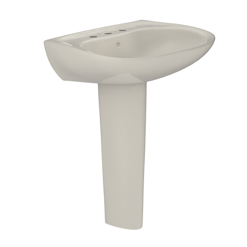 TOTO Prominence Oval Basin Pedestal Bathroom Sink with CeFiONtect for 8 inch Center Faucets, Sedona Beige, Vitreous China, LPT242.8G#12