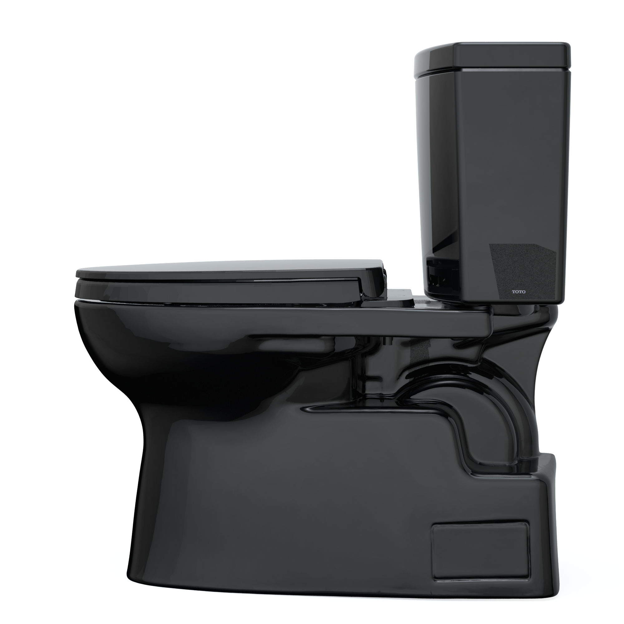 TOTO Vespin II 1G Two-Piece Elongated 1.0 GPF Universal Height Toilet with SS124 SoftClose Seat, WASHLET+ Ready, Ebony, Vitreous China|Plastic, MS474124CUF#51