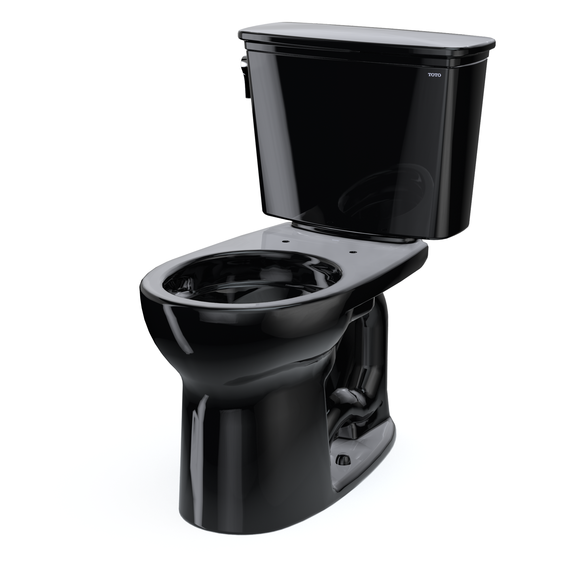 TOTO Drake Transitional Two-Piece Round 1.28 GPF Universal Height TORNADO FLUSH Toilet, Ebony, Vitreous China, CST785CEF#51