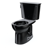 TOTO Drake Transitional Two-Piece Round 1.28 GPF Universal Height TORNADO FLUSH Toilet, Ebony, Vitreous China, CST785CEF#51