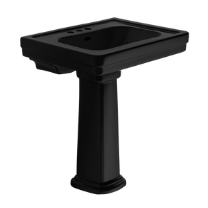 Alternate Image for TOTO Promenade 27-1/2" x 22-1/4" Rectangular Pedestal Bathroom Sink for 4 inch Center Faucets, Ebony, Vitreous China, LPT530.4N#51