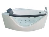 Eago 59" Acrylic Corner Neo-angle Round Bathtub, White, AM198ETL-R