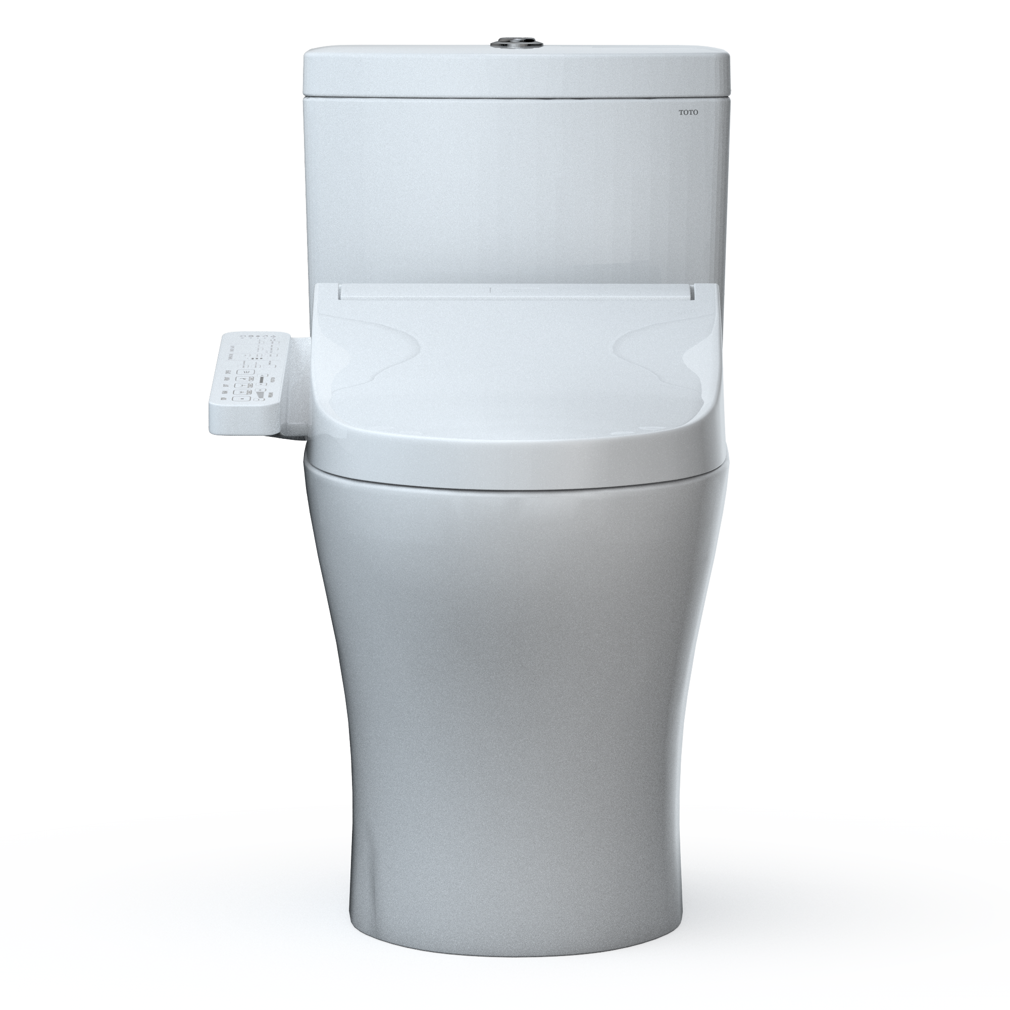 TOTOWASHLET+ Aquia IV Two-Piece Elongated Dual Flush 1.28 and 0.9 GPF Toilet and WASHLET C2 Bidet Seat, Cotton White, Vitreous China|Plastic, MW4463074CEMGN#01