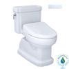 TOTO WASHLET+ Eco Guinevere Elongated 1.28 GPF Universal Height Toilet with S7 Classic Bidet Seat, Cotton White, Vitreous China|Plastic, MW9744724CEFG#01