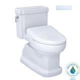 TOTO WASHLET+ Eco Guinevere Elongated 1.28 GPF Universal Height Toilet with S7 Classic Bidet Seat, Cotton White, Vitreous China|Plastic, MW9744724CEFG#01