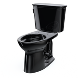 TOTO Drake Transitional Two-Piece Elongated 1.28 GPF Universal Height TORNADO FLUSH Toilet, Ebony, Vitreous China, CST786CEF#51