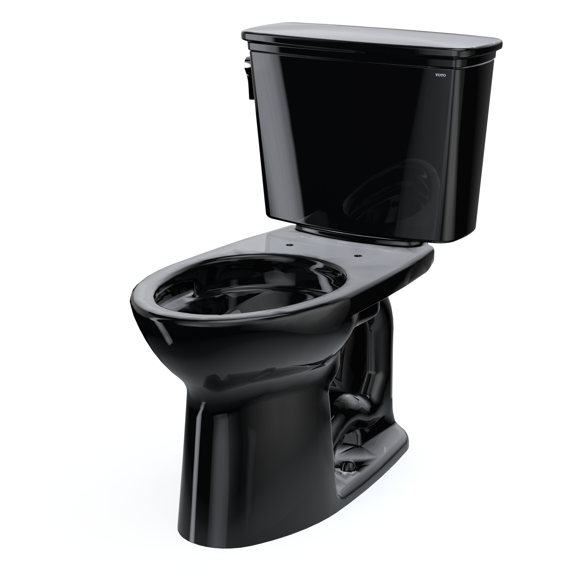 TOTO Drake Transitional Two-Piece Elongated 1.28 GPF TORNADO FLUSH Toilet, Ebony, Vitreous China, CST786CE#51