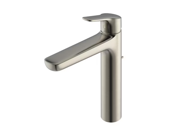 TOTO GS Series 1.2 GPM Single Handle Bathroom Faucet for Vessel Sink with COMFORT GLIDE Technology and Drain Assembly, Brushed Nickel, Brass, TLG03305U#BN