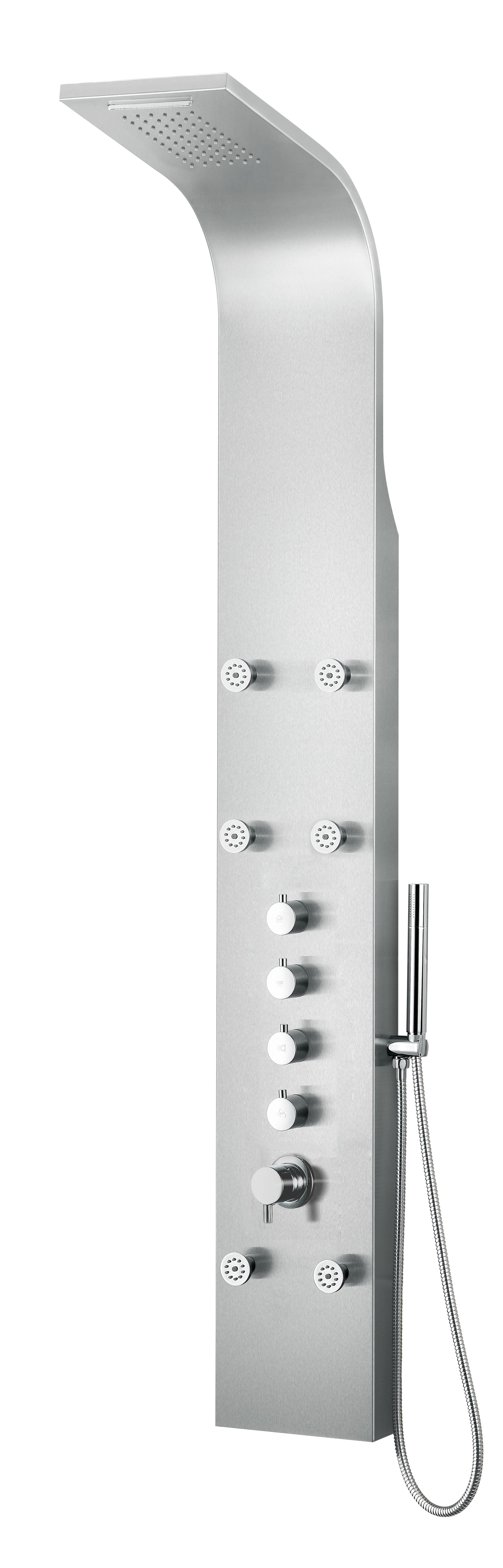 ALFI brand ABSP40 Stainless Steel Shower Panel with 6 Body Sprays, Grey