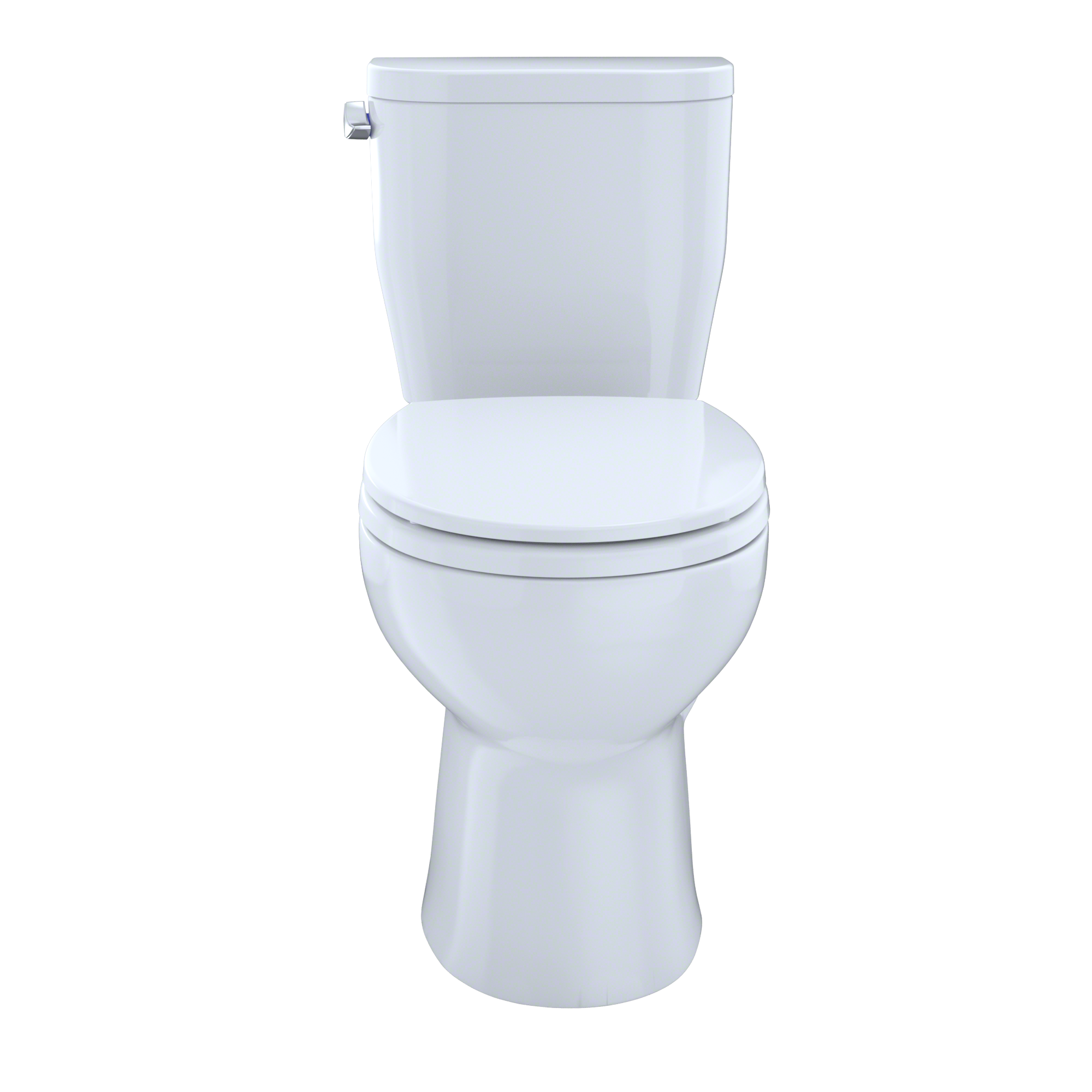 TOTO Entrada Two-Piece Round 1.28 GPF Universal Height Toilet, Cotton White, Vitreous China, CST243EF#01