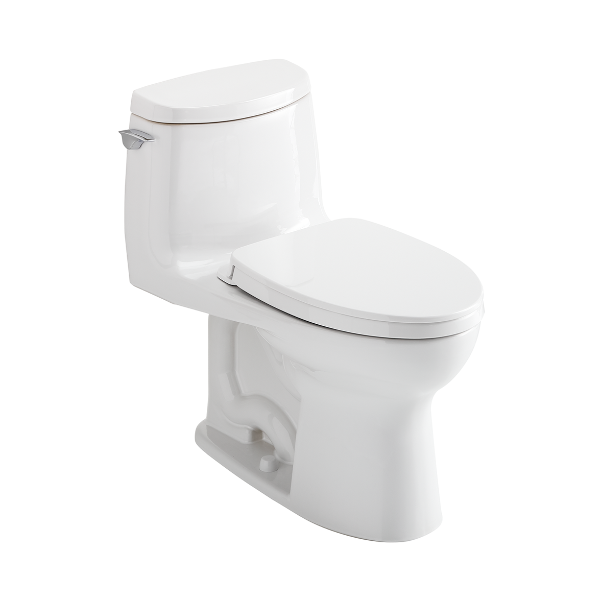 TOTO UltraMax II 1G One-Piece Elongated 1.0 GPF Universal Height Toilet with CEFIONTECT and SS124 SoftClose Seat, WASHLET+ Ready, Cotton White, Vitreous China|Plastic, MS604124CUFG#01
